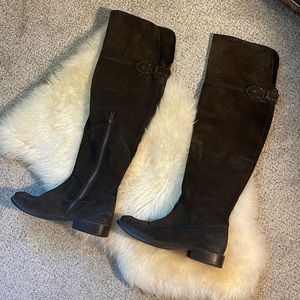 Frye above knee suede boots